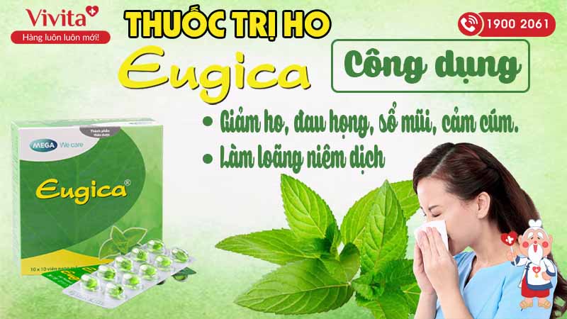 Công dụng thuốc trị ho Eugica xanh