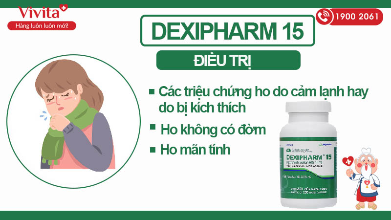 Công dụng của thuốc ho Dexipharm 15mg