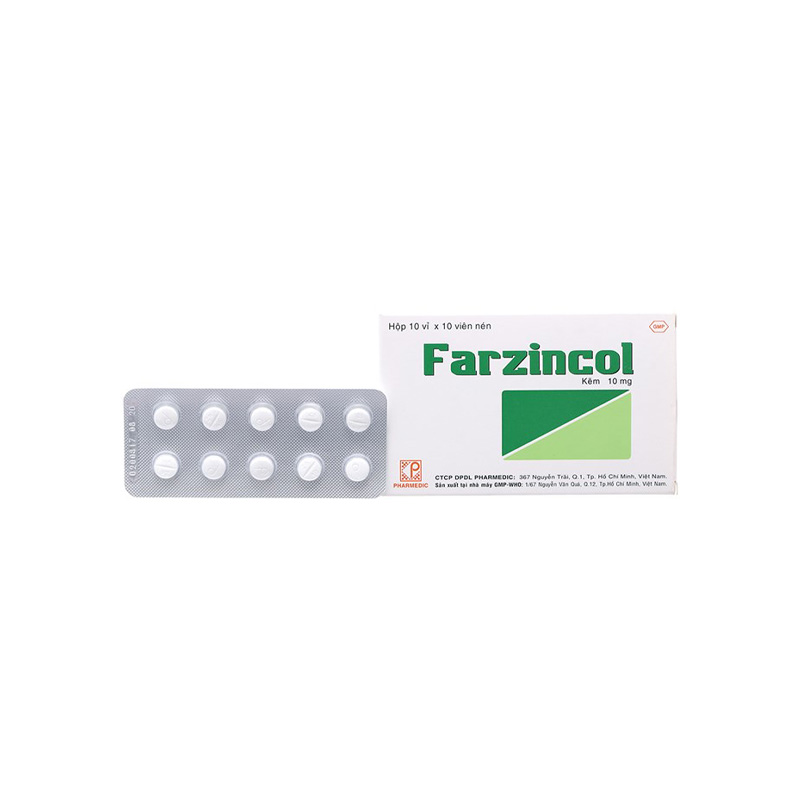 Thuốc bổ sung kẽm Farzincol 10mg | Hộp 100 viên