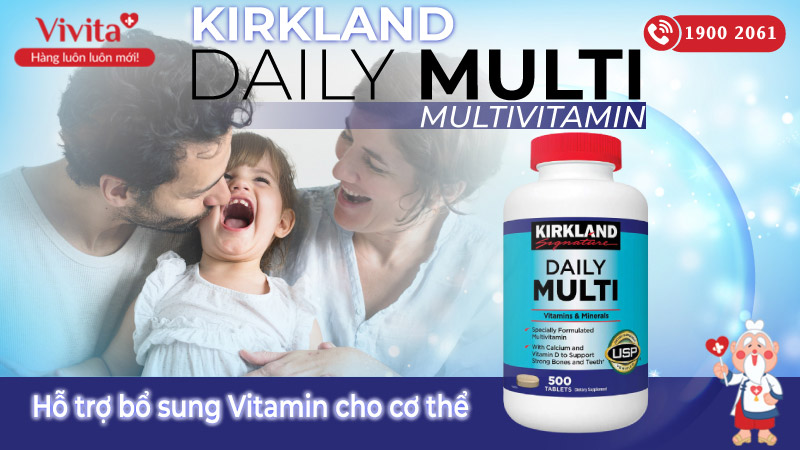 Viên Uống Kirkland Daily Multi Multivitamin Hỗ Trợ Bổ Sung Vitamin Cho Cơ Thể | Hộp 500 Viên