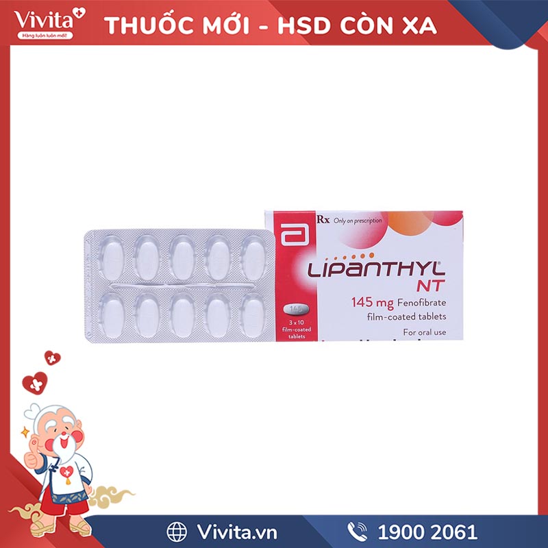 Thuốc trị mỡ máu Lipanthyl NT 145mg | Hộp 30 viên