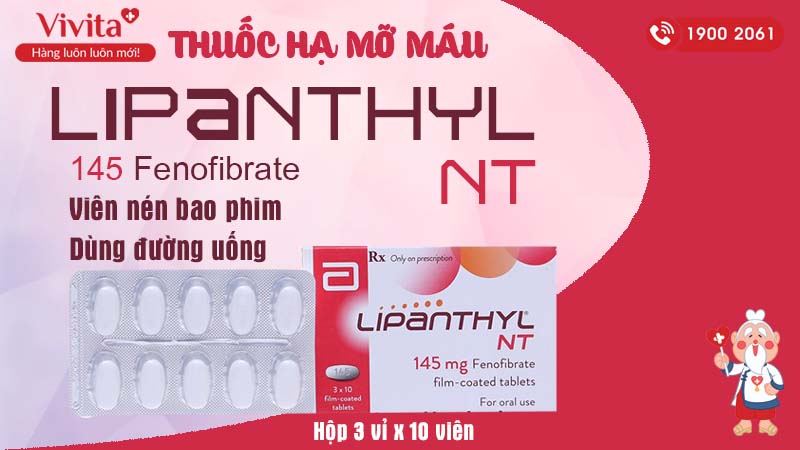 Thuốc hạ mỡ máu lipanthyl nt 145mg