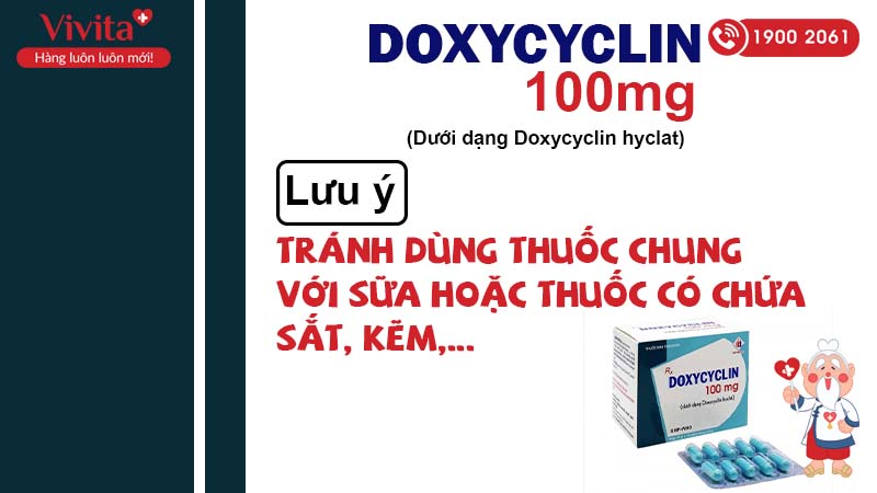Lưu ý khi sử dụng doxycyclin 100mg