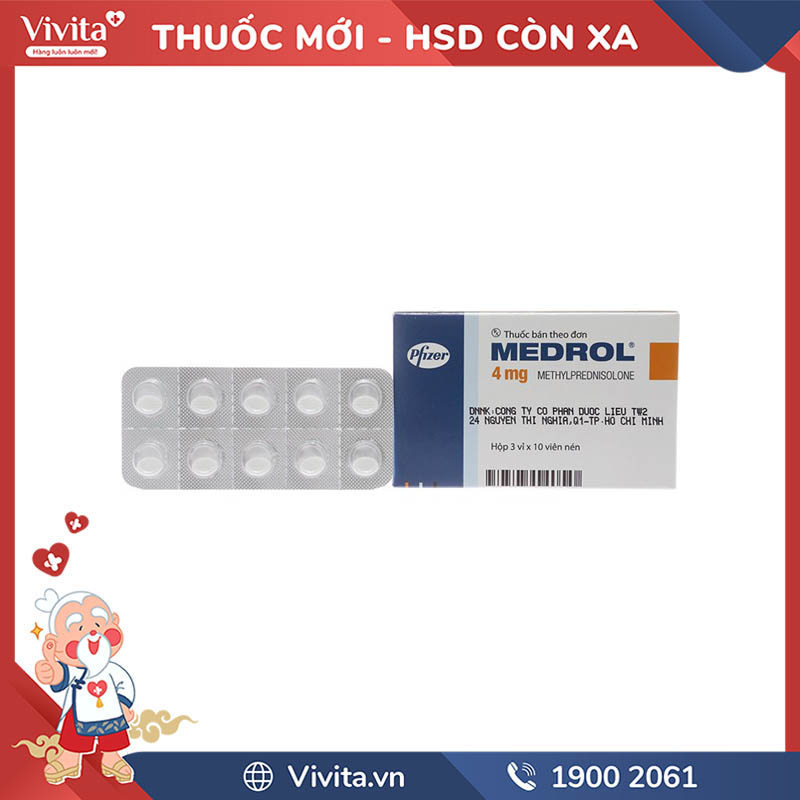 Thuốc kháng viêm Medrol 4mg | Hộp 30 viên
