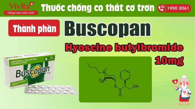 Thành phần thuốc chống co thắt cơ trơn Buscopan 10mg