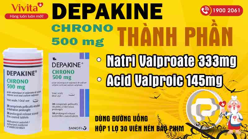 Thành phần thuốc trị động kinh Depakine Chrono 500mg