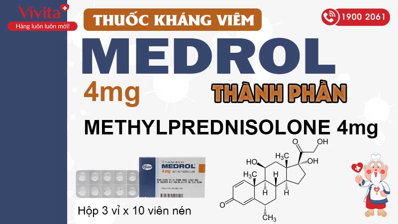 Thành phần thuốc kháng viêm Medrol 4mg