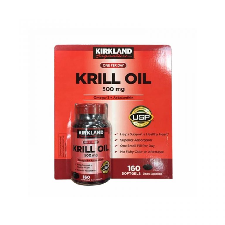 Kirkland Krill Oil 500mg Của Mỹ Bảo Vệ Tim Mạch 160 Viên Mới