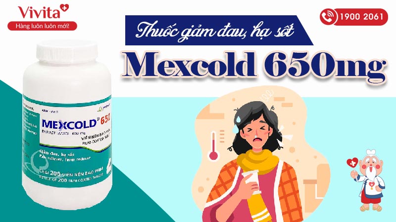 Thuốc giảm đau, hạ sốt Mexcold 650 Imexpharm