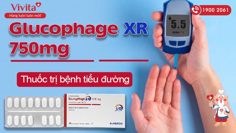 Thuốc trị tiểu đường Glucophage XR 750mg