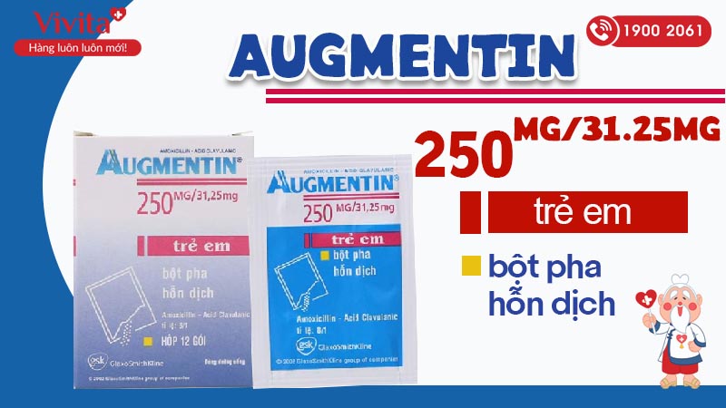 Thuốc kháng sinh trị nhiễm khuẩn Augmentin 250mg/31.25mg