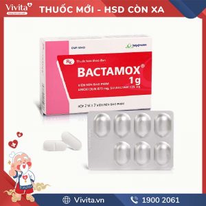 Thuốc kháng sinh trị nhiễm khuẩn Bactamox 1g