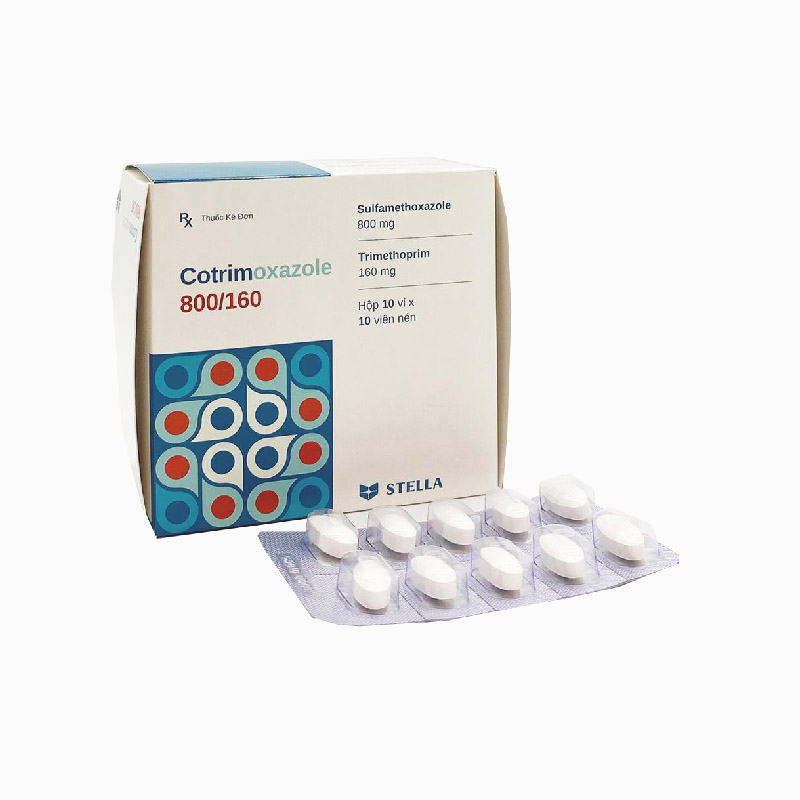 Thuốc kháng sinh trị nhiễm khuẩn Cotrimoxazole 800/160 | Hộp 100 viên