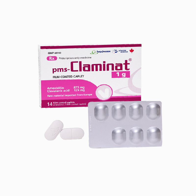 Thuốc kháng sinh trị nhiễm khuẩn Claminat 1g l Hộp 14 viên