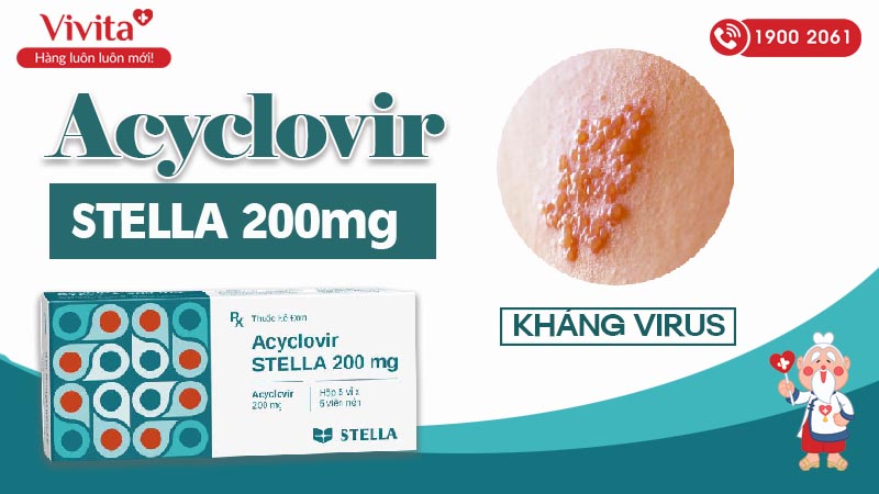 Thuốc kháng virus Acyclovir Stella 200mg