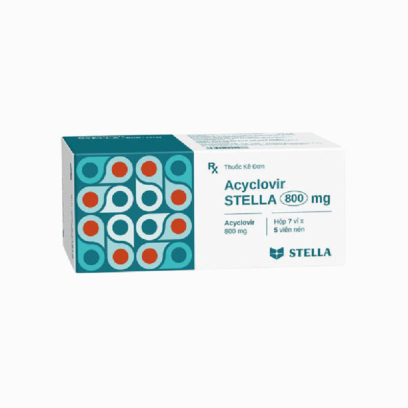 Thuốc kháng virus Acyclovir Stella 800mg | Hộp 35 viên