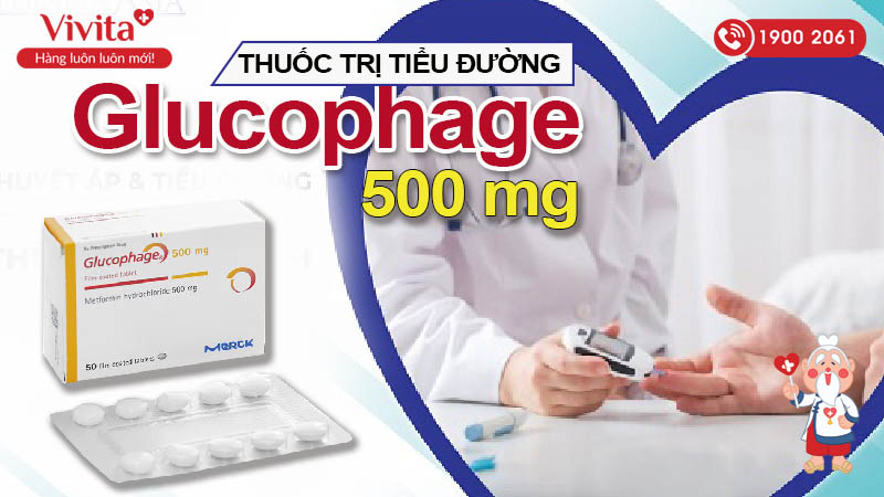 Thuốc trị tiểu đường Glucophage 500mg