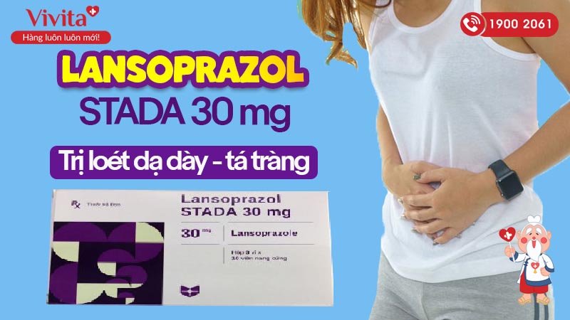 Thuốc trị loét dạ dày, tá tràng Lansoprazol Stada 30mg