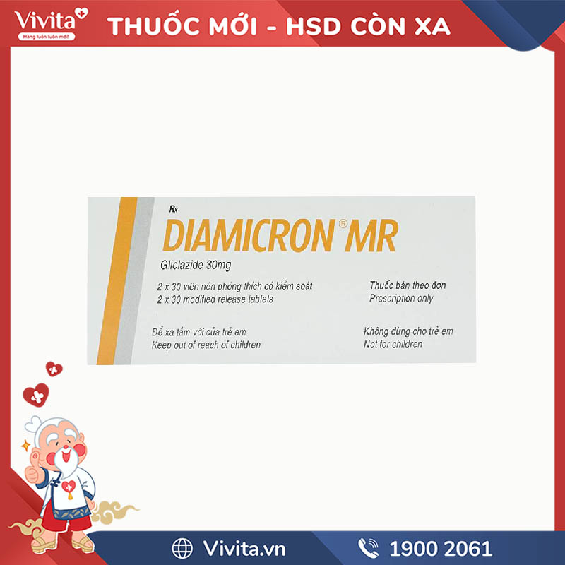 Thuốc trị tiểu đường Diamicron MR 30mg | Hộp 60 viên