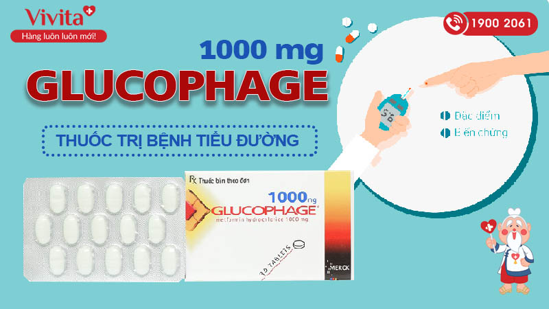 Thuốc trị tiểu đường Glucophage 1000mg