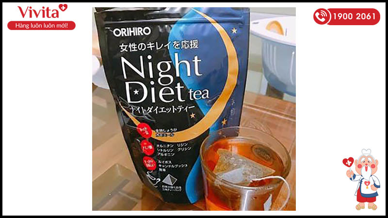 trà giảm cân orihiro night diet tea Nhật
