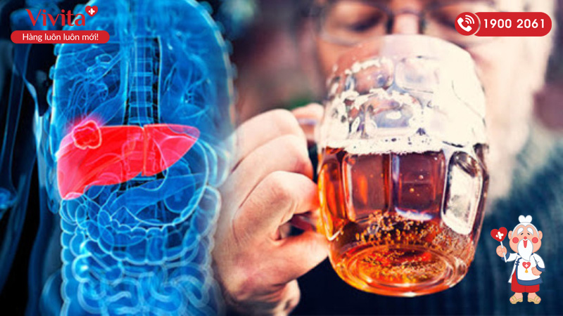 Uống nhiều rượu bia khiến gan bị tổn thương