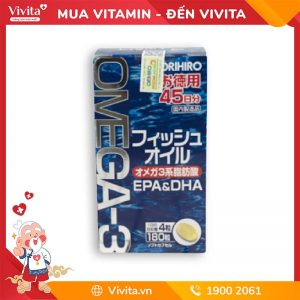 Viên Uống Orihiro Omega-3 EPA DHA Hỗ Trợ Tăng Cường Thị Lực | Hộp 180 Viên