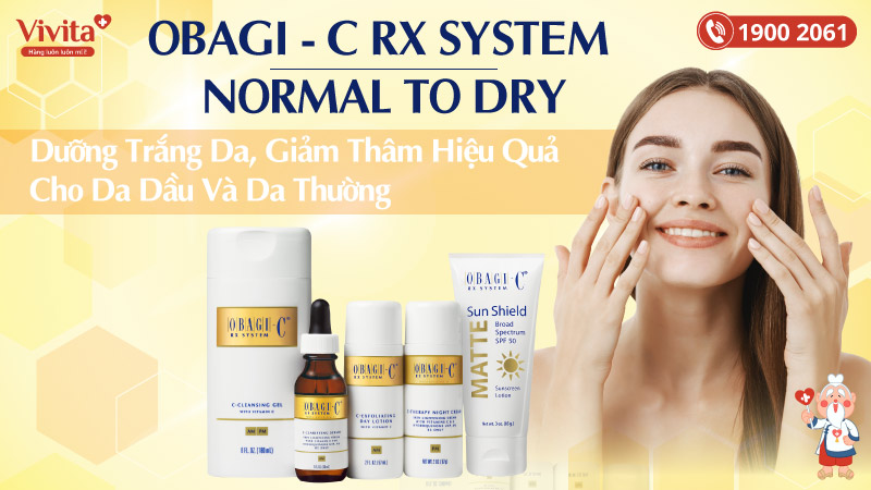 Bộ Obagi-C Rx System Normal to Dry giảm thâm dưỡng da trắng sáng hiệu quả