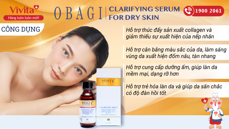 Công dụng Obagi Clarifying Serum For Dry Skin
