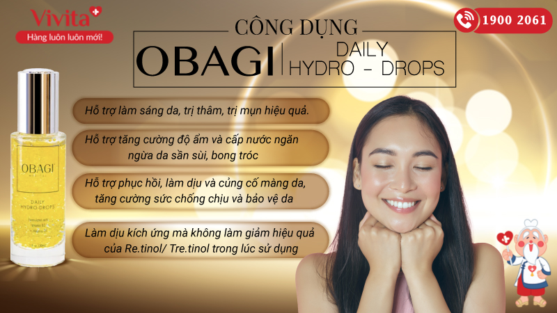Serum Obagi Daily Hydro Drops Giúp Cấp Nước Và Giữ Ẩm Cho Da | Chai 30ml