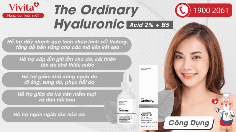 Tinh Chất The Ordinary Hyaluronic Acid 2% + B5 Giúp Dưỡng Ẩm Và Phục Hồi Da Hiệu Quả | Chai 30ml