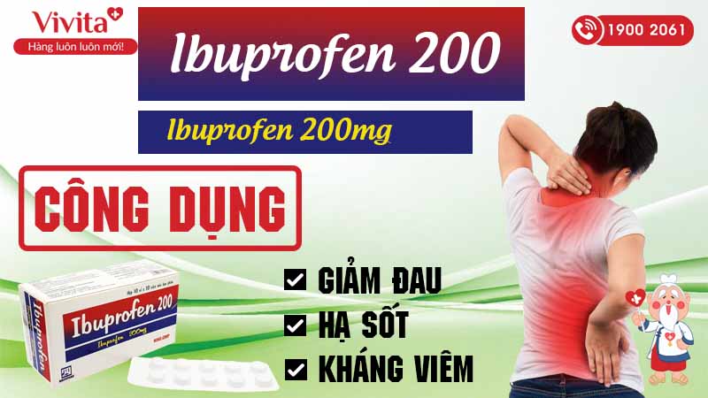 Công dụng thuốc ibuprofen 200 Nadyphar