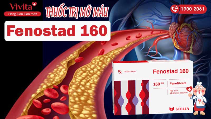 Thuốc trị mỡ máu Fenostad 160