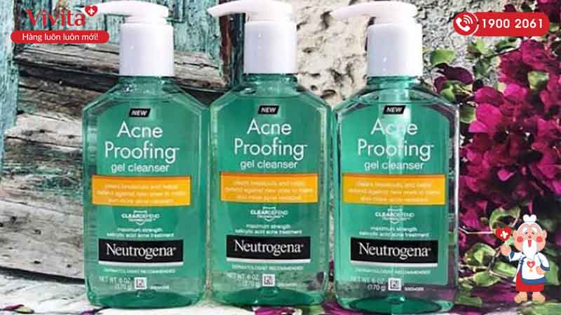 Gel Neutrogena Acne Proofing Gel Cleanser làm sạch da mặt