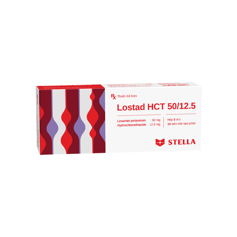 Thuốc trị cao huyết áp Lostad HCT 50/12.5 | Hộp 30 viên