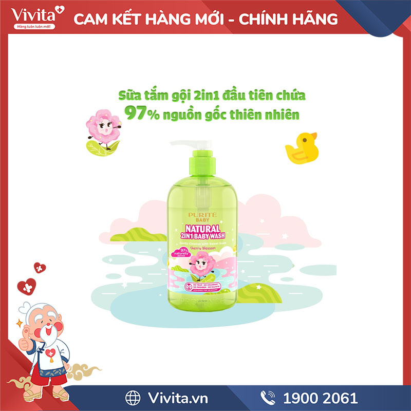 Sữa tắm Gội Purité BaBy Hoa Anh Đào 500ML