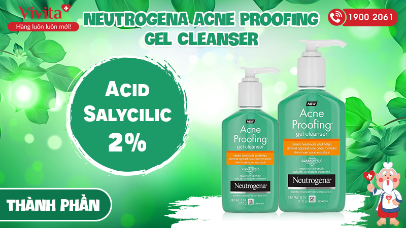 Thành phần Gel Neutrogena Acne Proofing Gel Cleanser