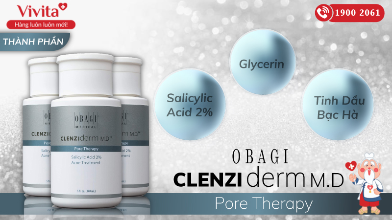 Thành phần Obagi Clenziderm MD Pore Therapy