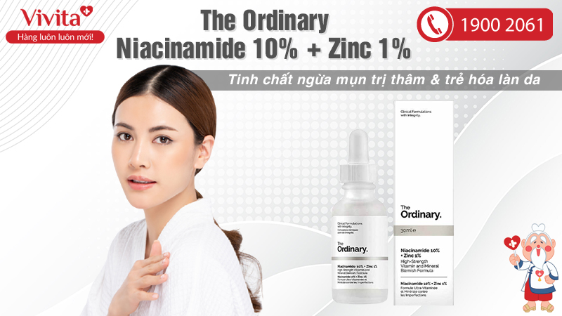 Tinh Chất The Ordinary Niacinamide 10% + Zinc 1% Giúp Ngừa Mụn, Trị Thâm Hiệu Quả | Chai 30ml