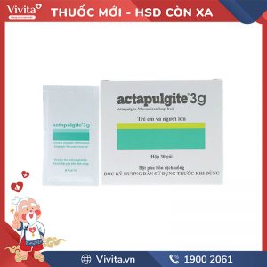 Thuốc trị tiêu chảy, chướng bụng Actapulgite 3g | Hộp 30 gói