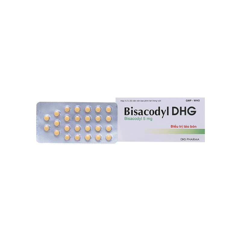 Thuốc trị táo bón Bisacodyl DHG 5mg | Hộp 100 viên