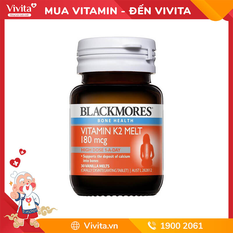 Viên Uống Blackmores Vitamin K2 180mcg | Hỗ Trợ Xương Chắc Khỏe |Hộp 30 Viên 
