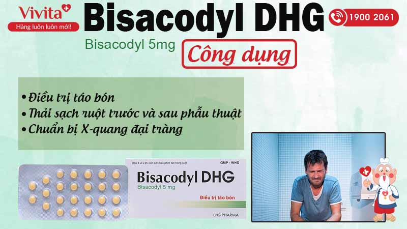 Công dụng thuốc bisacodyl DHG 5mg
