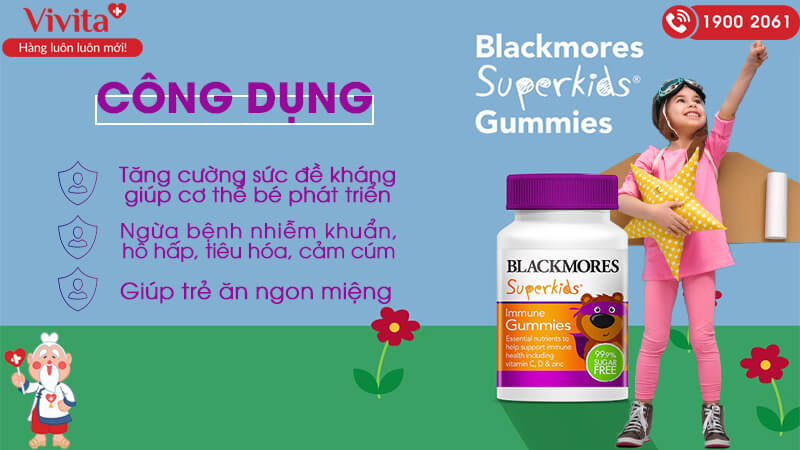 công dụng Blackmores Superkids Immune Gummies
