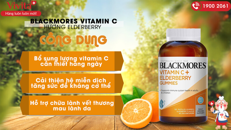 công dụng Blackmores Vitamin C Hương Elderberry