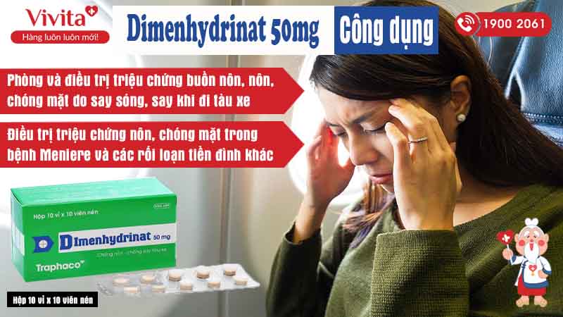 Công dụng thuốc dimenhydrinat 50mg Traphaco