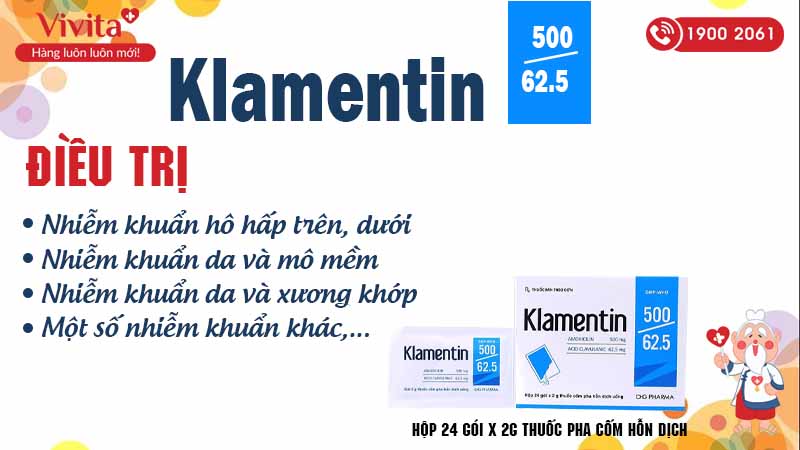 Công dụng kháng sinh klamentin 500/62.5