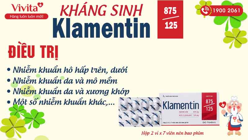 Công dụng thuốc kháng sinh klamentin 875/125