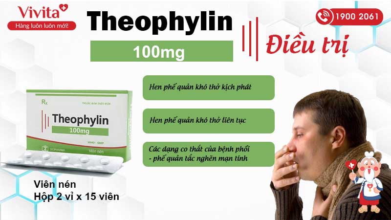 Công dụng thuốc trị hen suyễn theophylin 100mg TW2