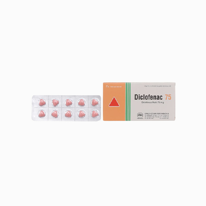 Thuốc giảm đau, kháng viêm Diclofenac Uphace 75mg | Hộp 100 viên